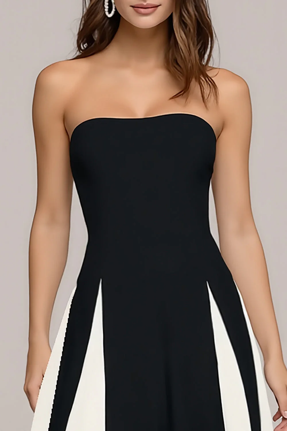 Robe élégante A Line Strapless Bustless - Image 3