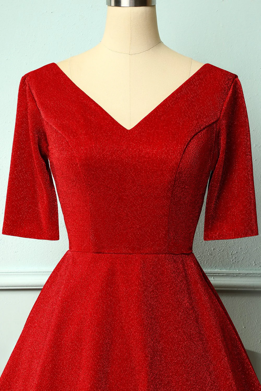 Robe en velours bordeaux - Image 3