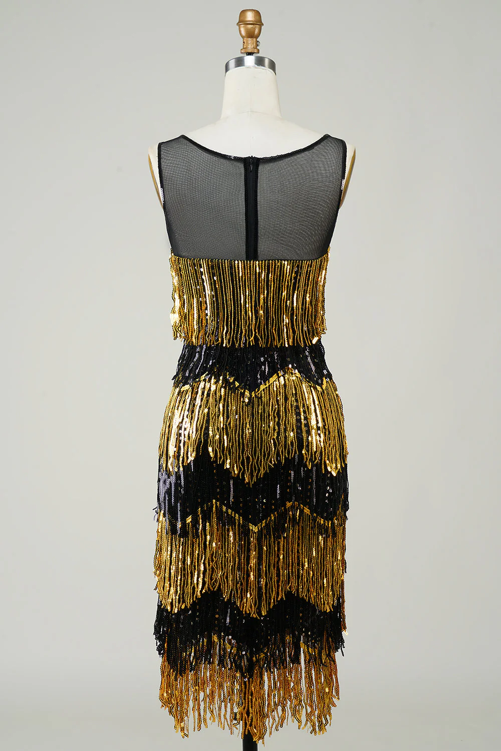 Robe Flapper à franges dorées avec paillettes - Image 2
