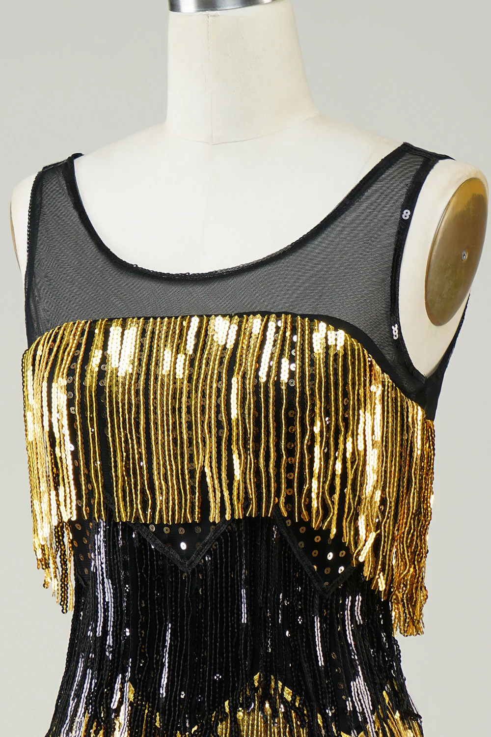 Robe Flapper à franges dorées avec paillettes - Image 5