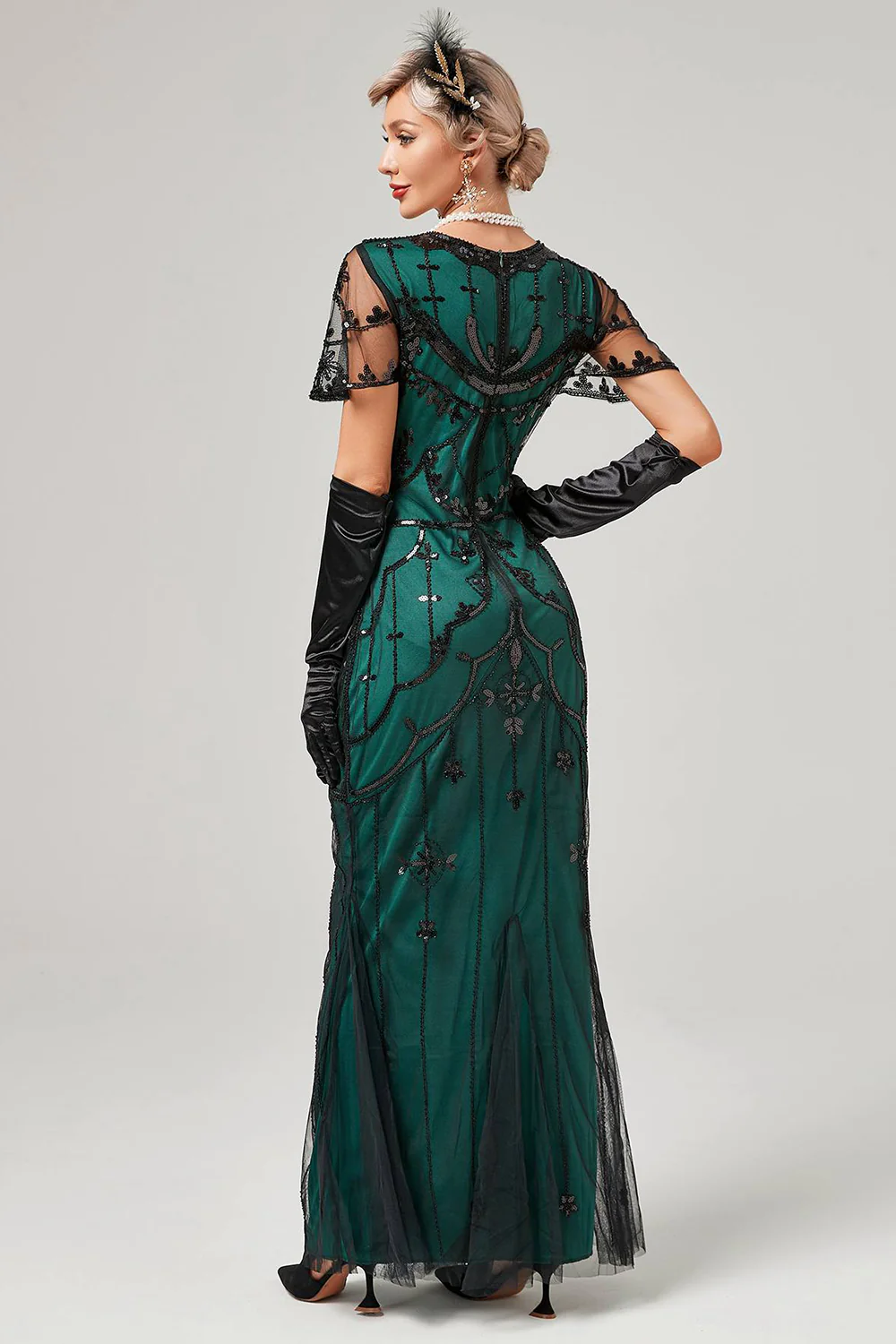 Robe Flapper Longue Paillettes Rouge Années 20 - Image 13