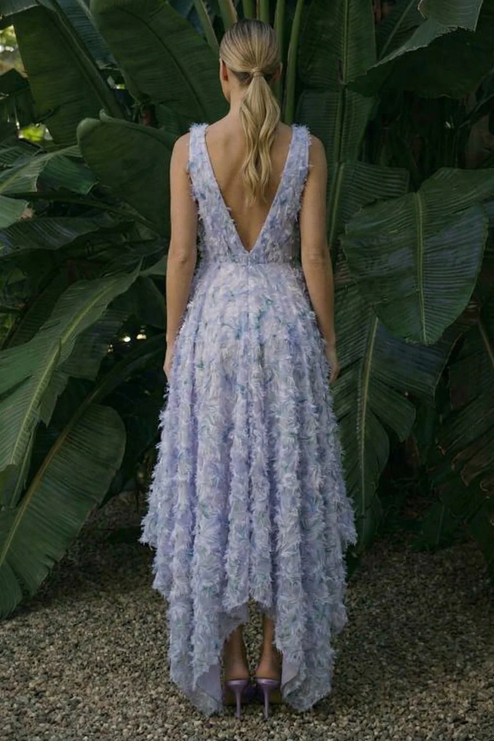 Robe florale asymétrique A Line A Side Dress Formal Short - Image 2