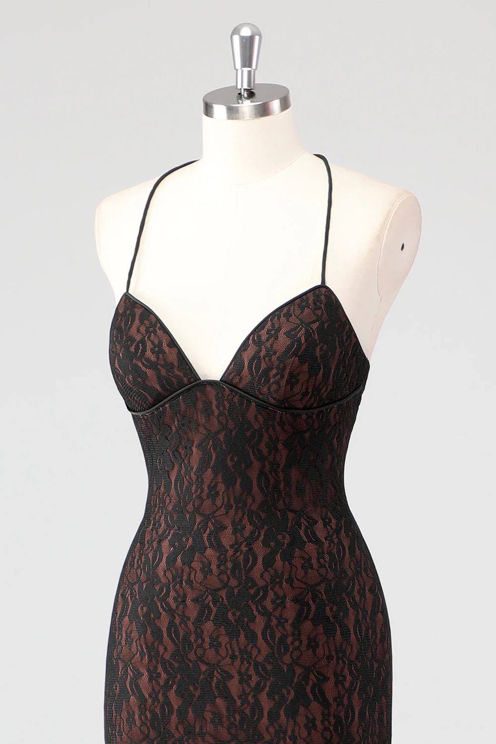 Robe formelle à bretelles spaghetti noires Robe formelle à bretelles spaghetti - Image 6