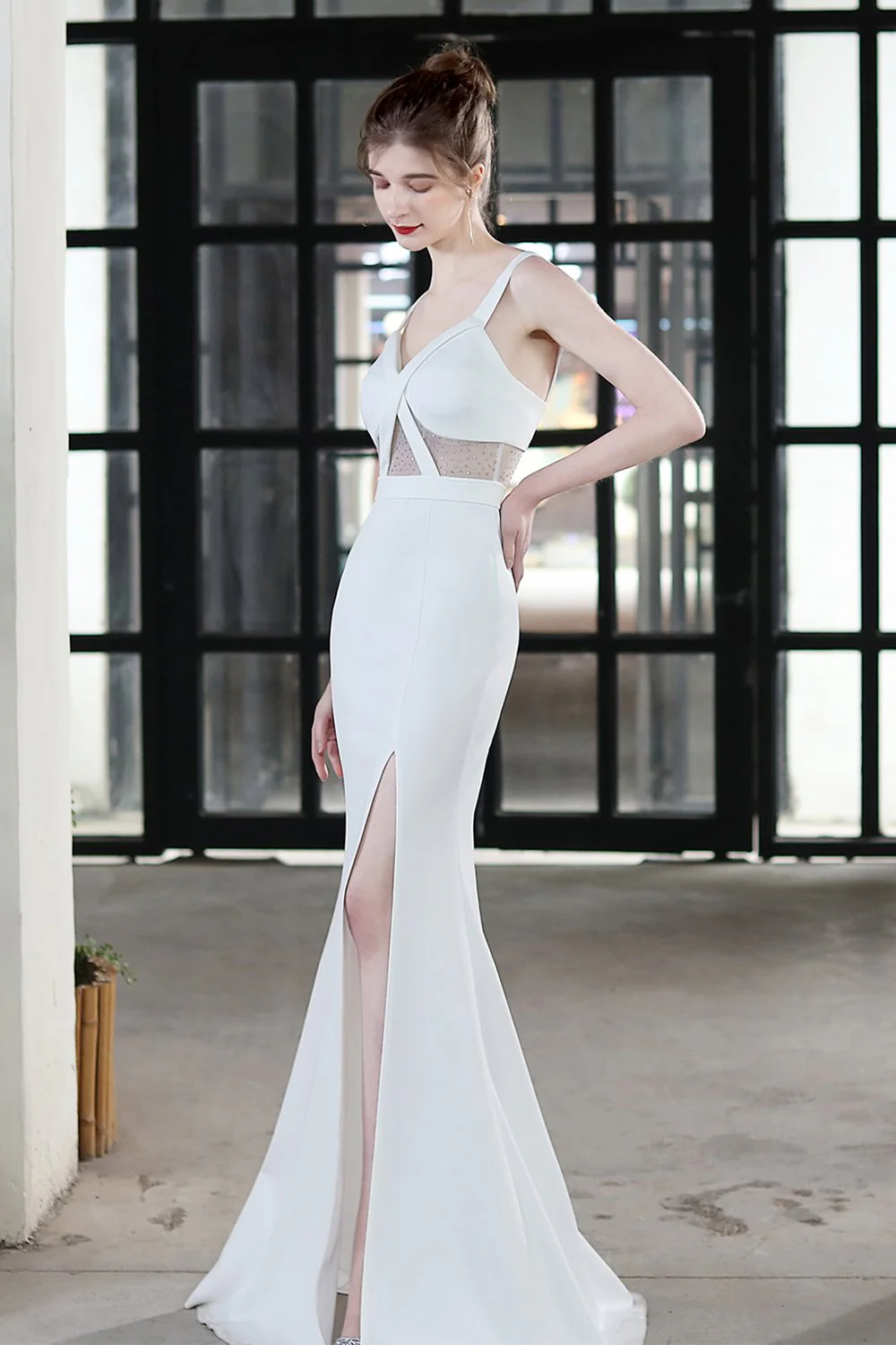 Robe formelle de bal longue sirène noire - Image 9