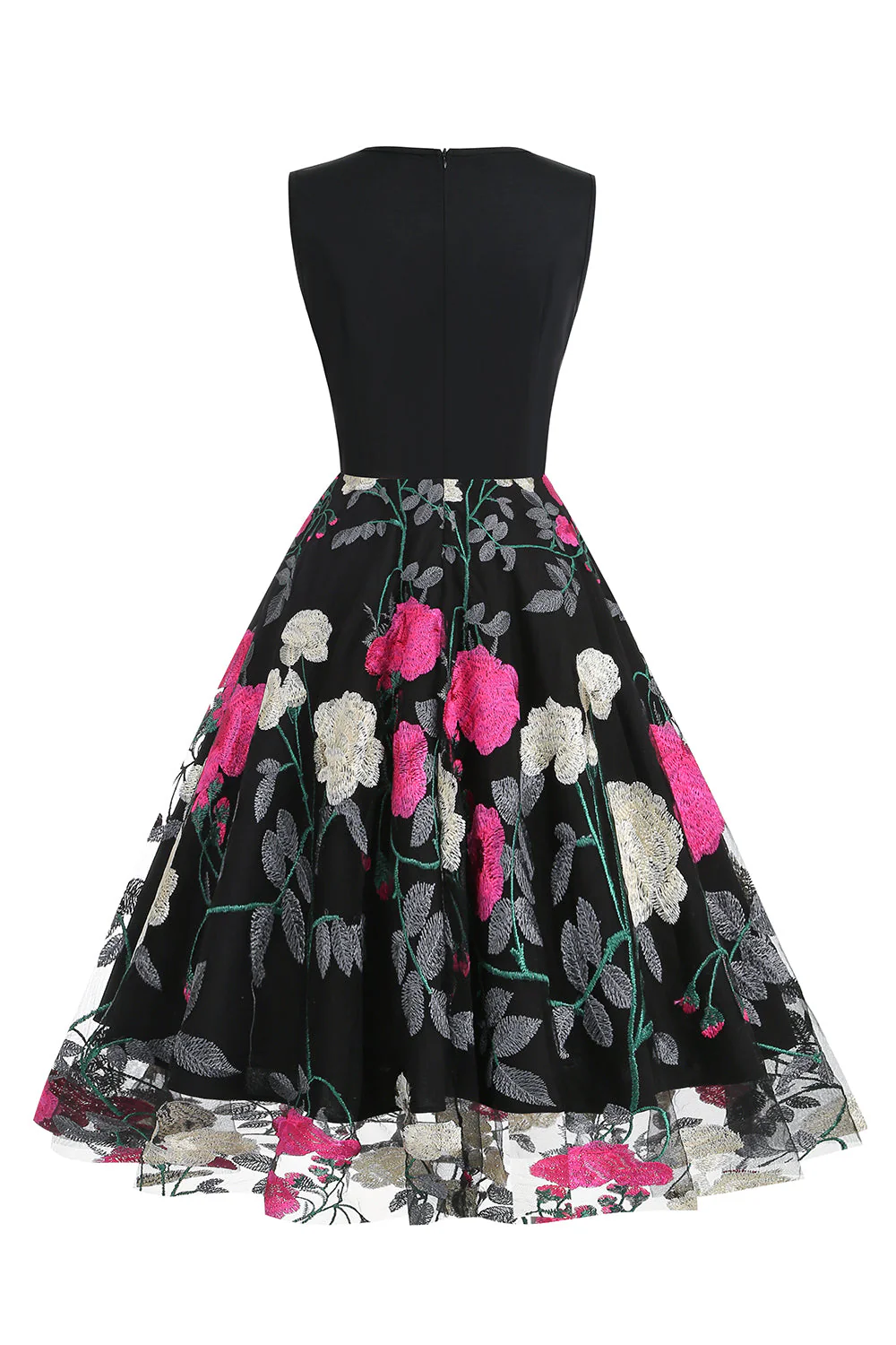 Robe Fuchsia et Black Vintage des années 50 - Image 2