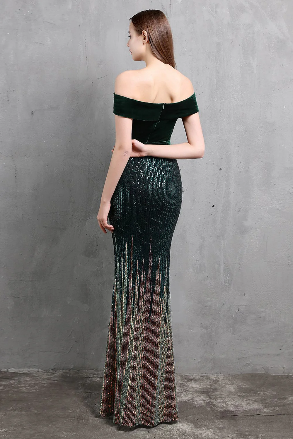 Robe de soiree dorée Longue Prom - Image 11