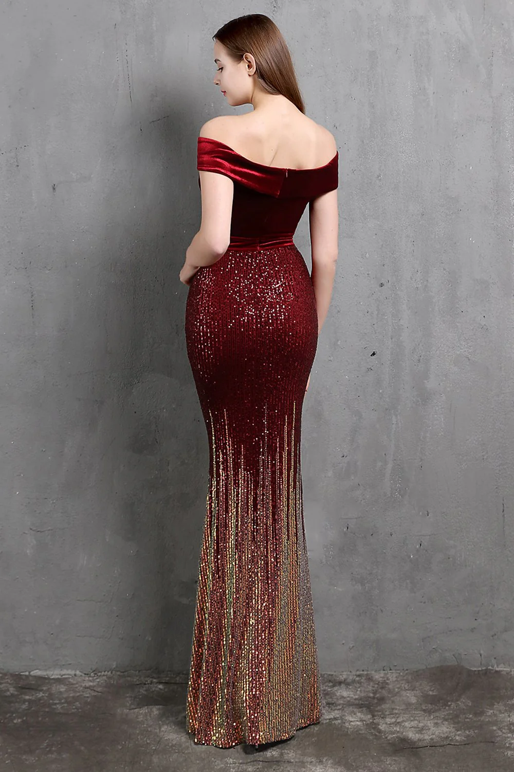 Robe de soiree dorée Longue Prom - Image 6