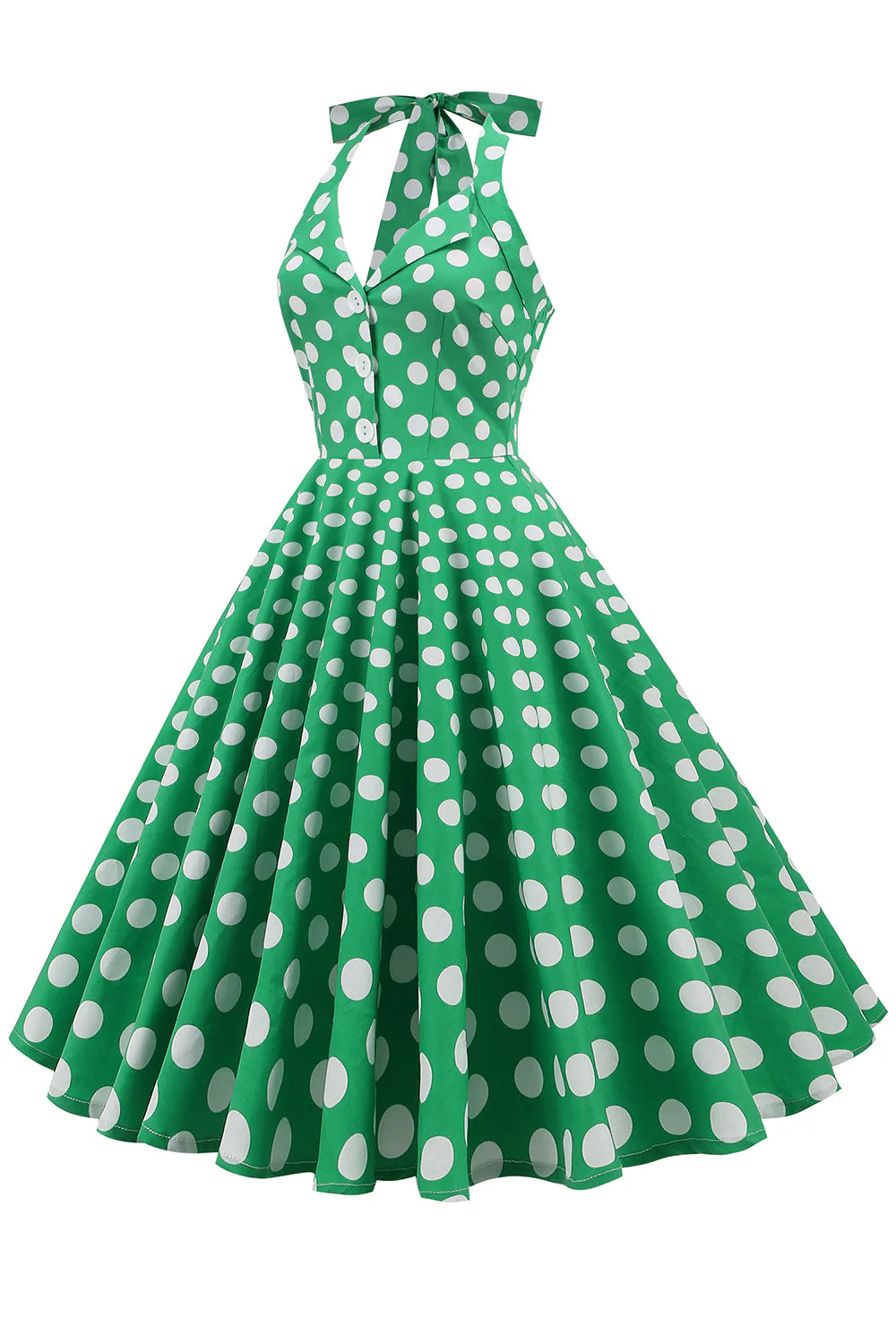 Robe Green Halter Polka Dots années 50 - Image 3