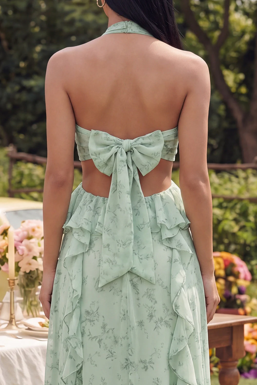 Robe Maxi à la ligne A découpée en dos nus - Image 4