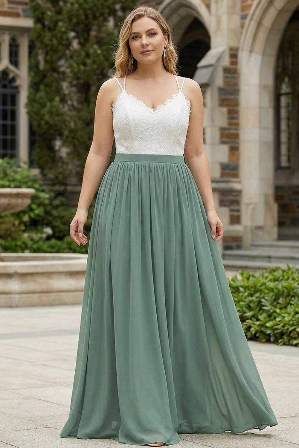 Robe mère de la mariée en chiffon en chiffon A Line Lace plus size