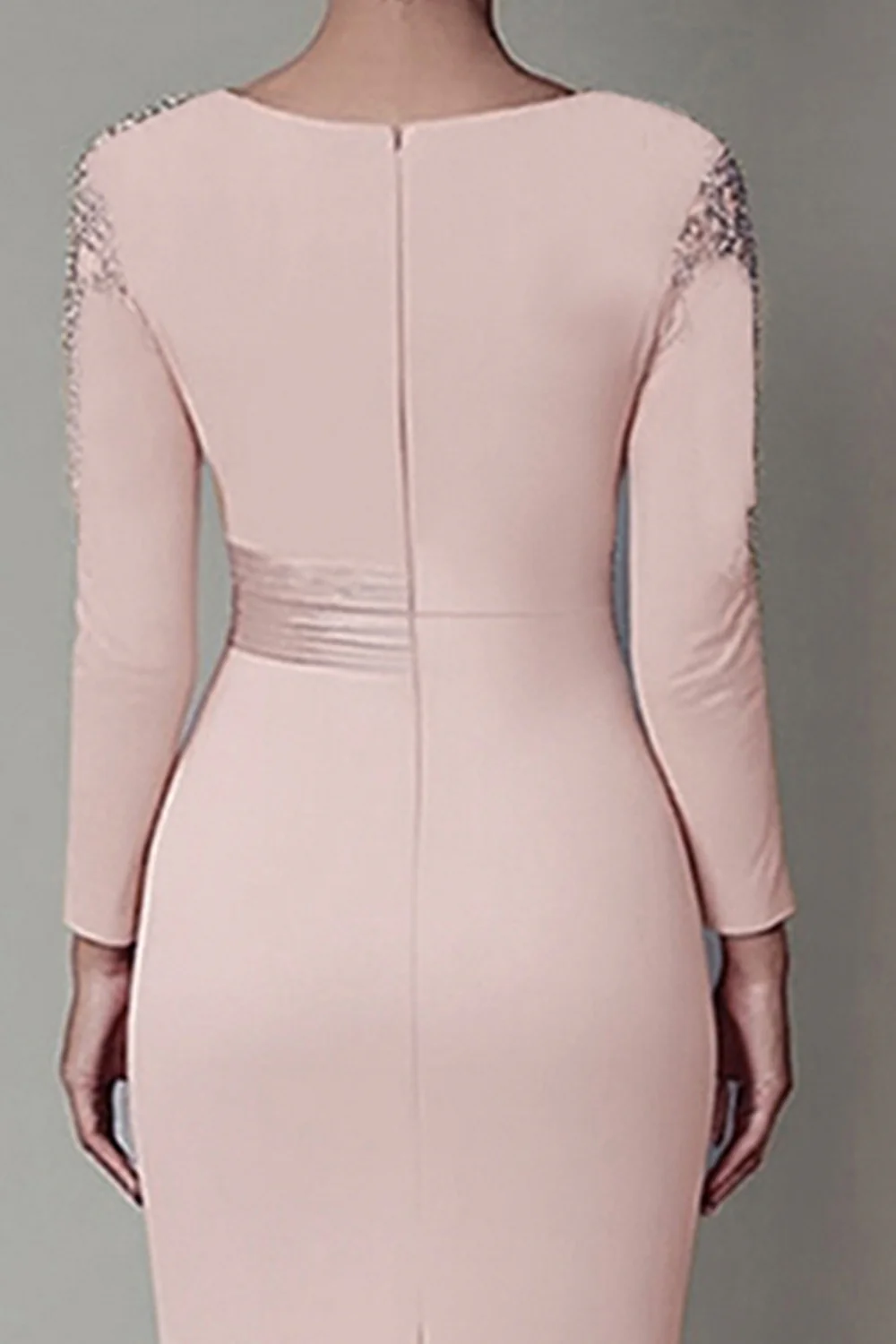 Robe Mère De La Mariée Fourreau Dentelle Fard À Joues À Manches Longues - Image 7