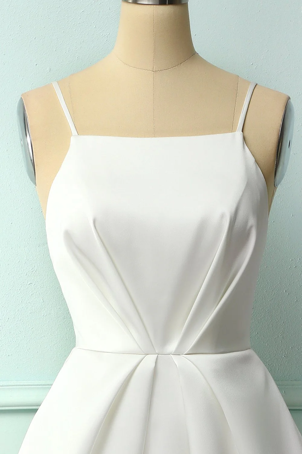 Robe d'été blanche mi-longue à bretelles fines - Image 5
