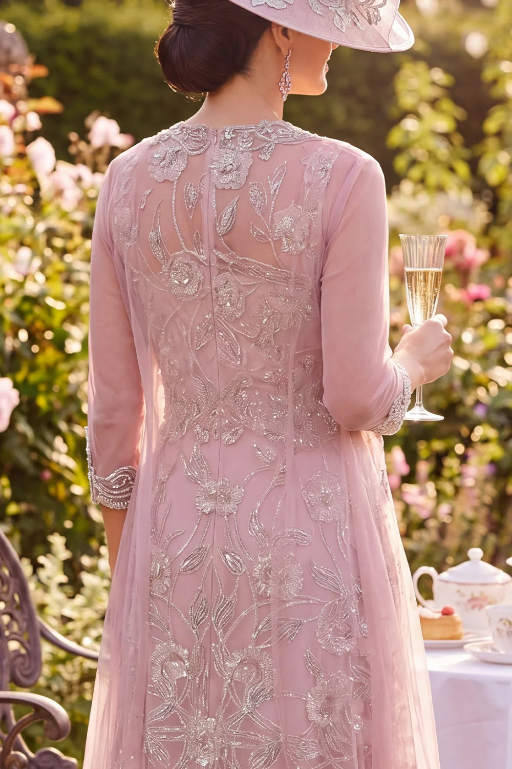 Robe midi midi perlée perlée en tulle en tulle - Image 4