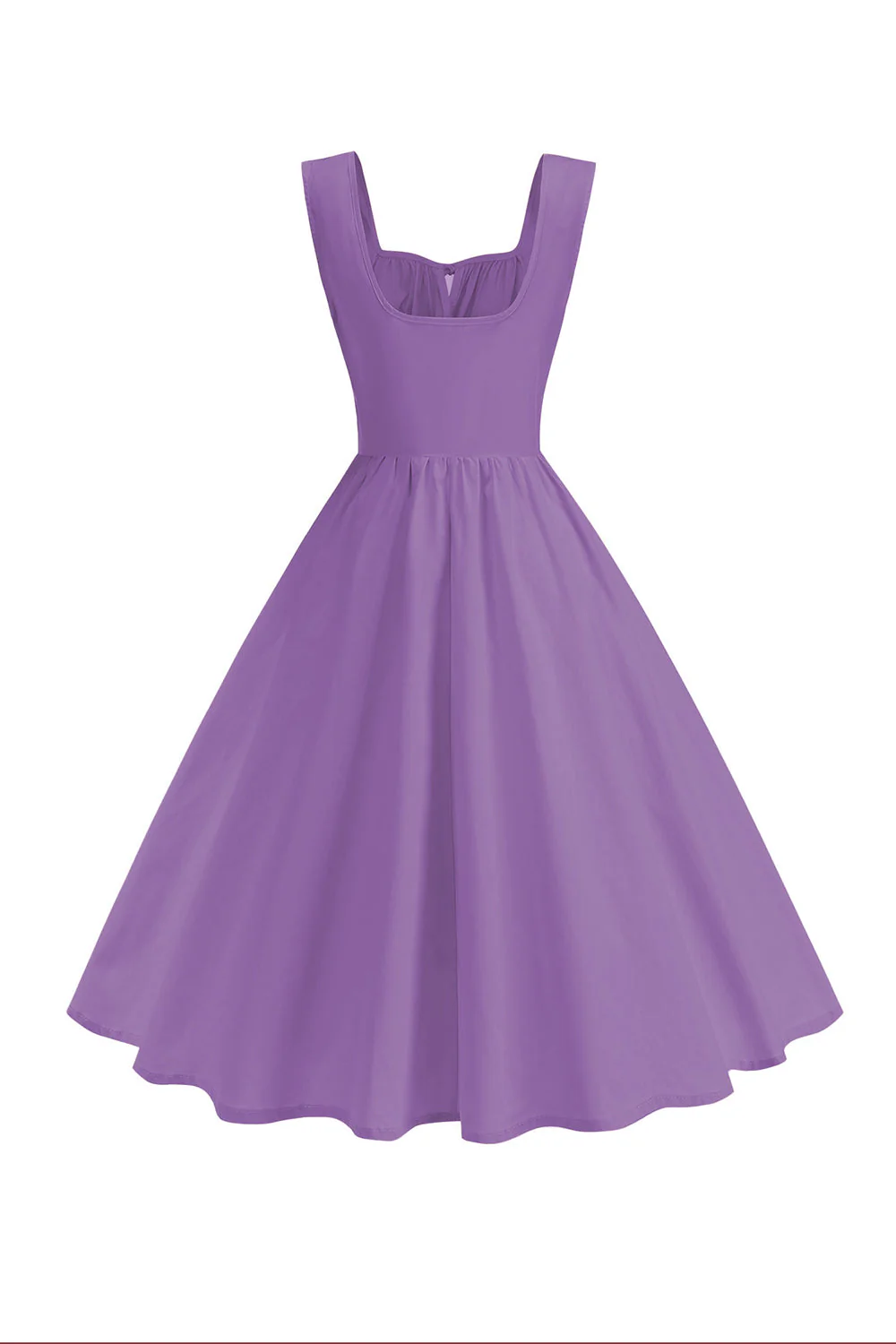 Robe midi trapèze à col carré bleu des années 1950 - Image 19