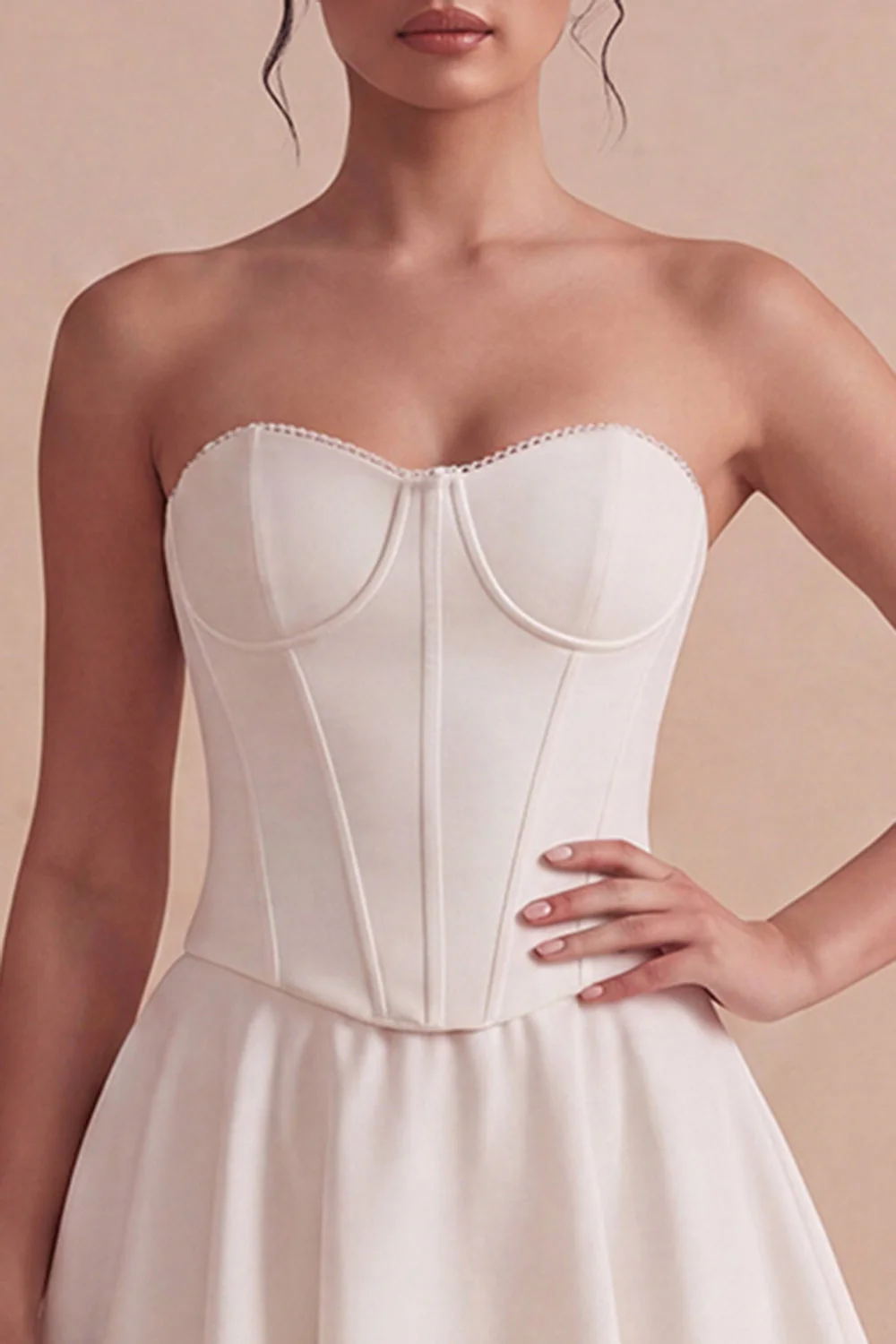 Robe mini corset blanche A String Bustless - Image 3