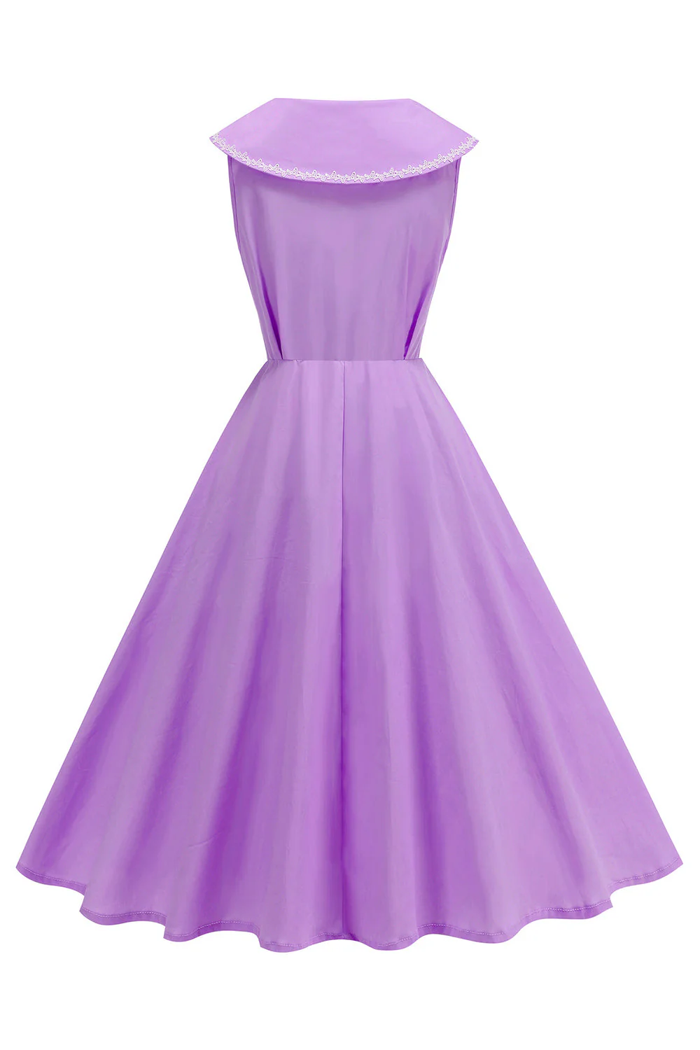 Robe noire à col en V avec la ligne A des années 1950 et nœud - Image 12