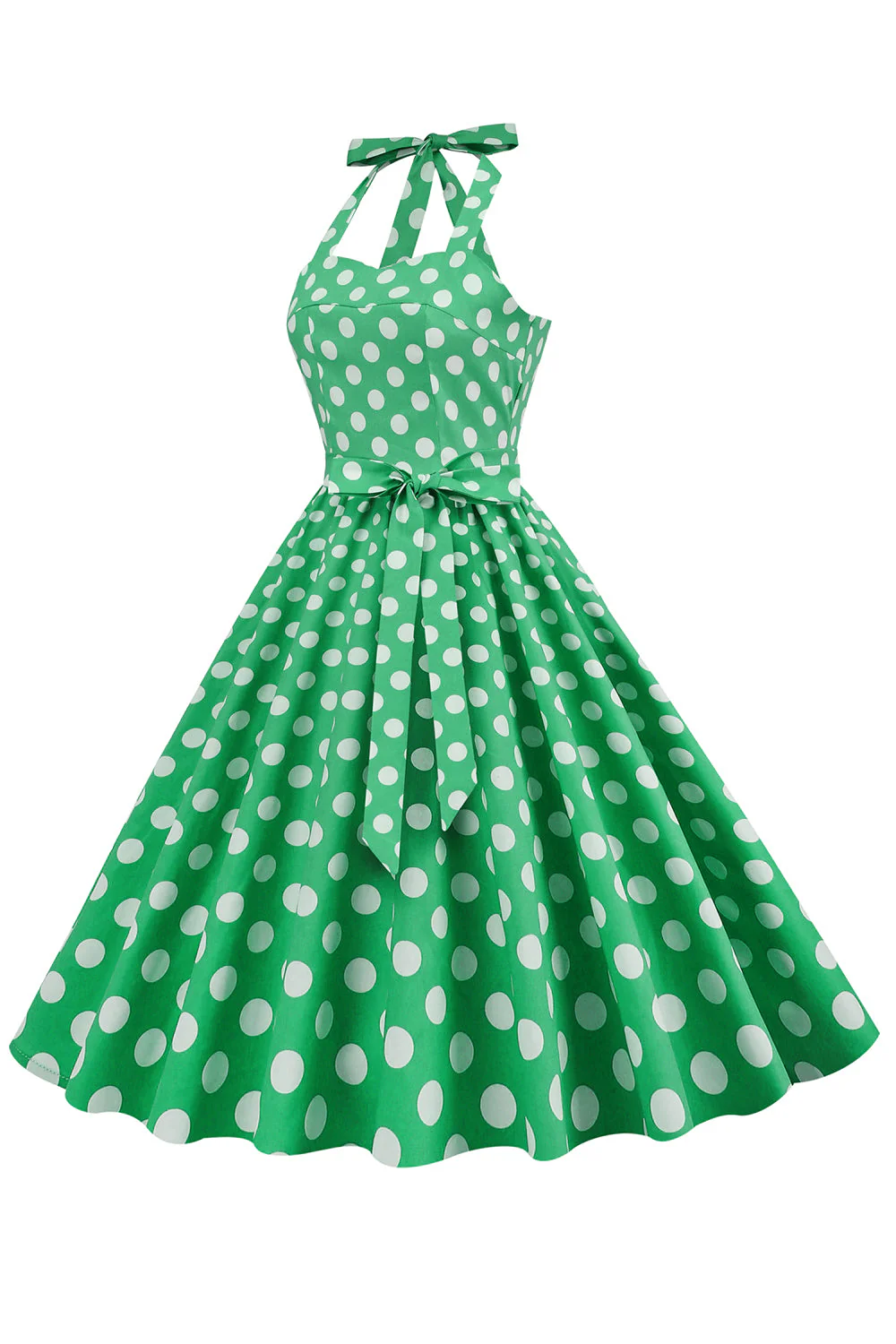 Robe pin up green Polka Dots années 1950 - Image 3