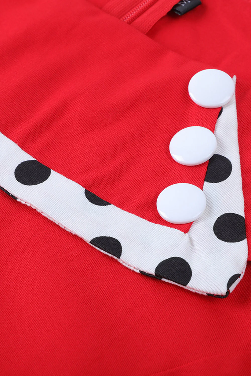 Robe rouge à pois des années 50 avec bouton - Image 4