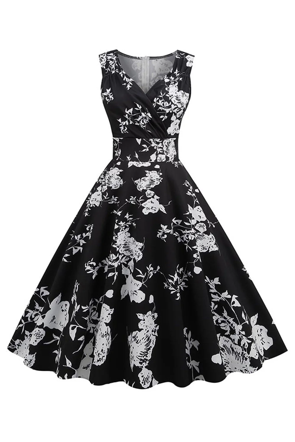 Robe sans manches noir à col V