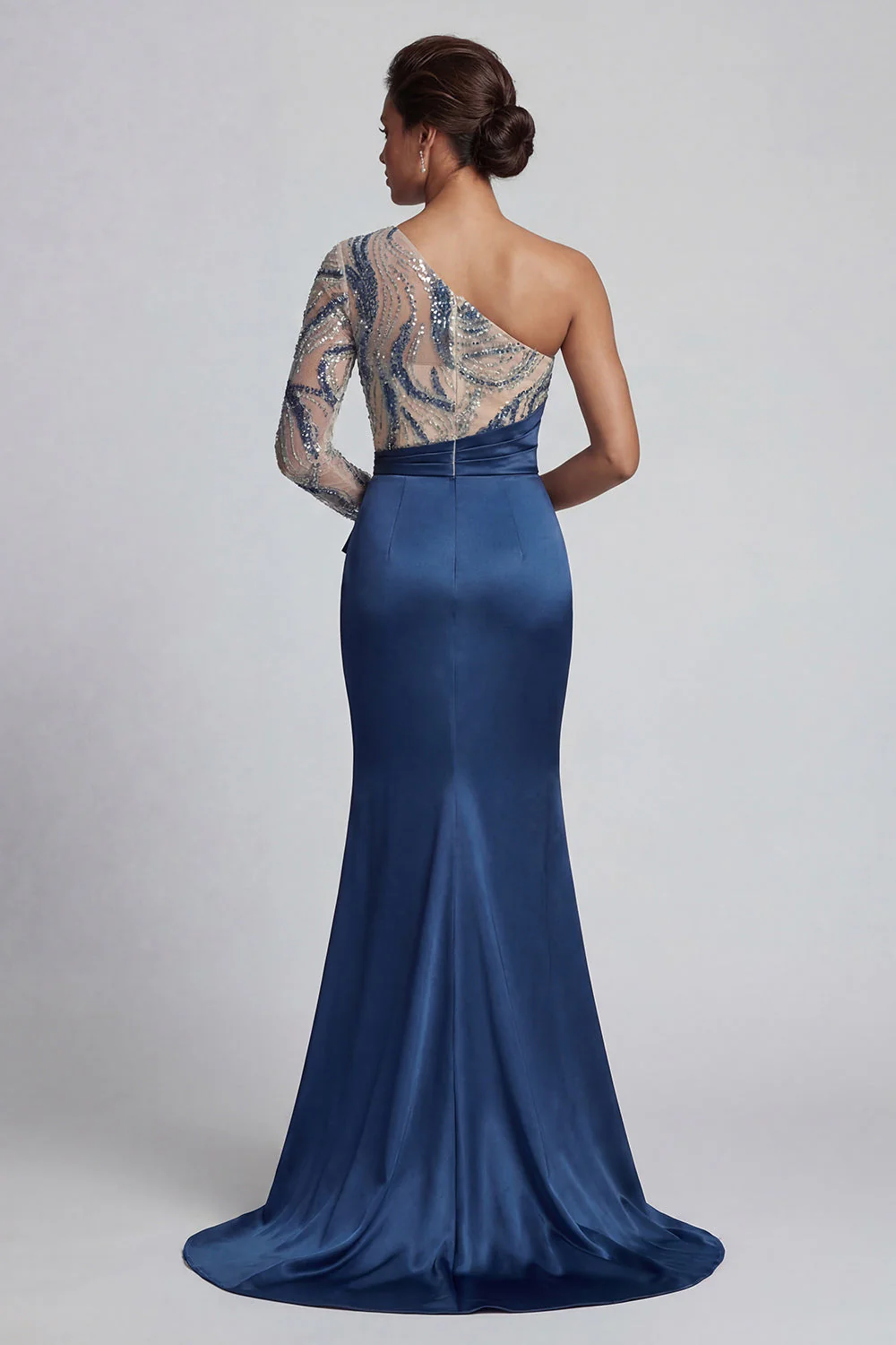 Robe sirène scintillante à une épaule à une épaule - Image 2