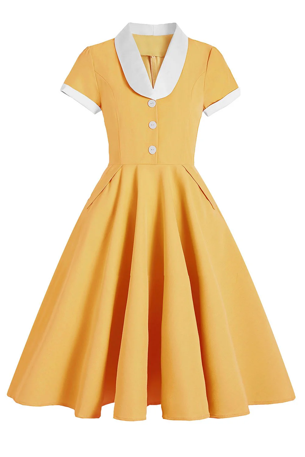 Robe swing bleue des années 1950 avec poches - Image 5