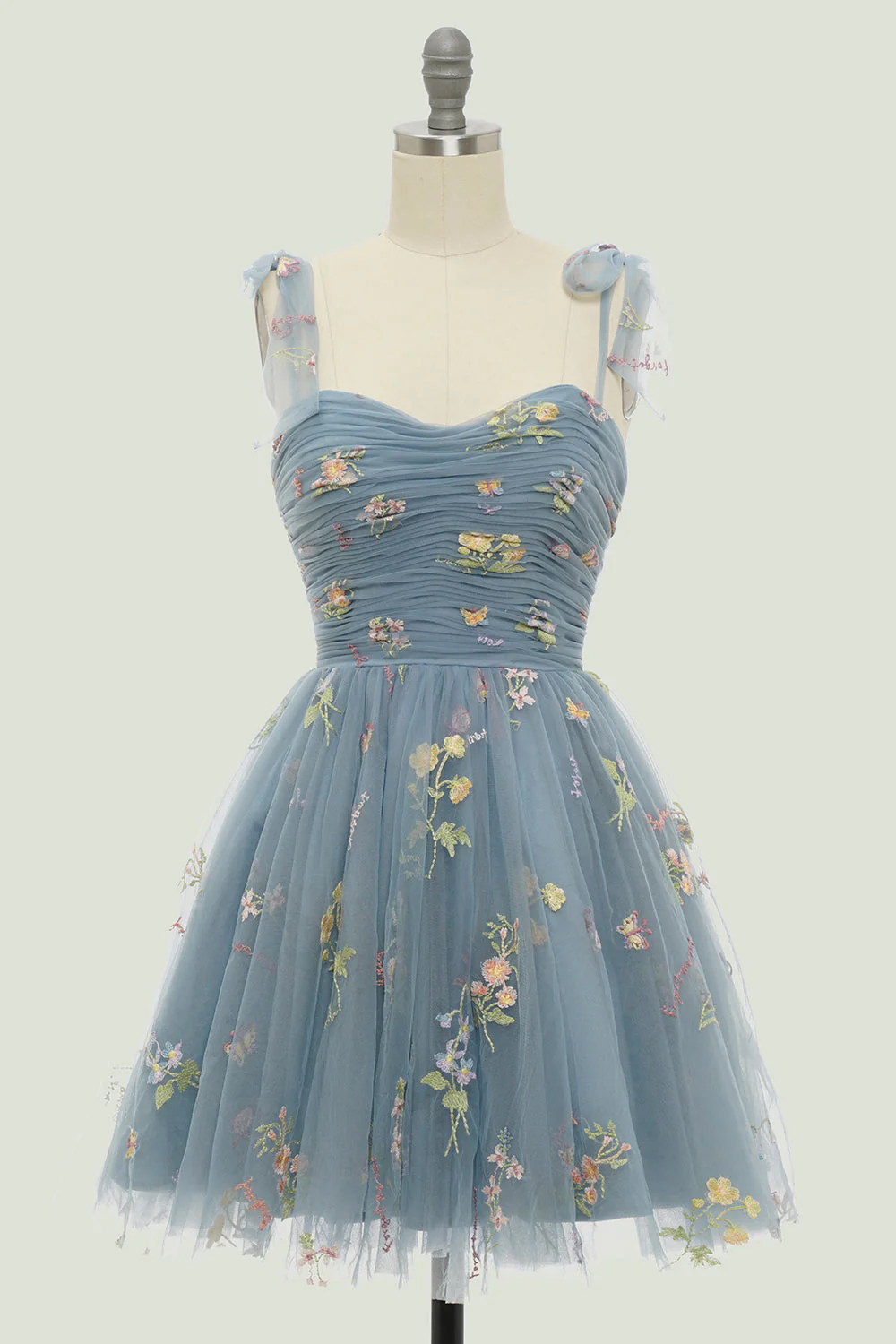 Robe verte courte A-Line Cocktail avec broderie - Image 7
