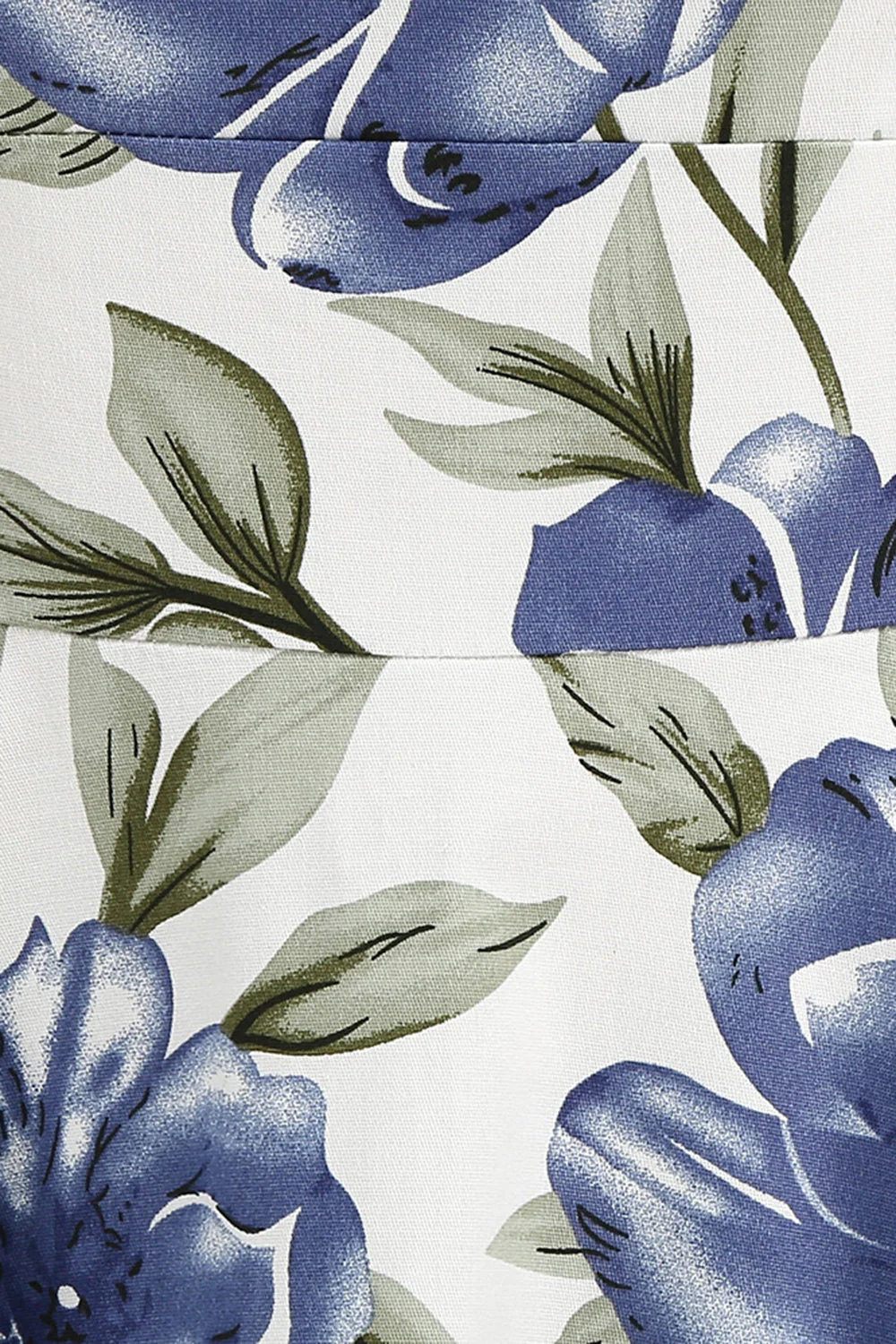 Robe vintage à col carré bleu à imprimé floral des années 1950 - Image 5