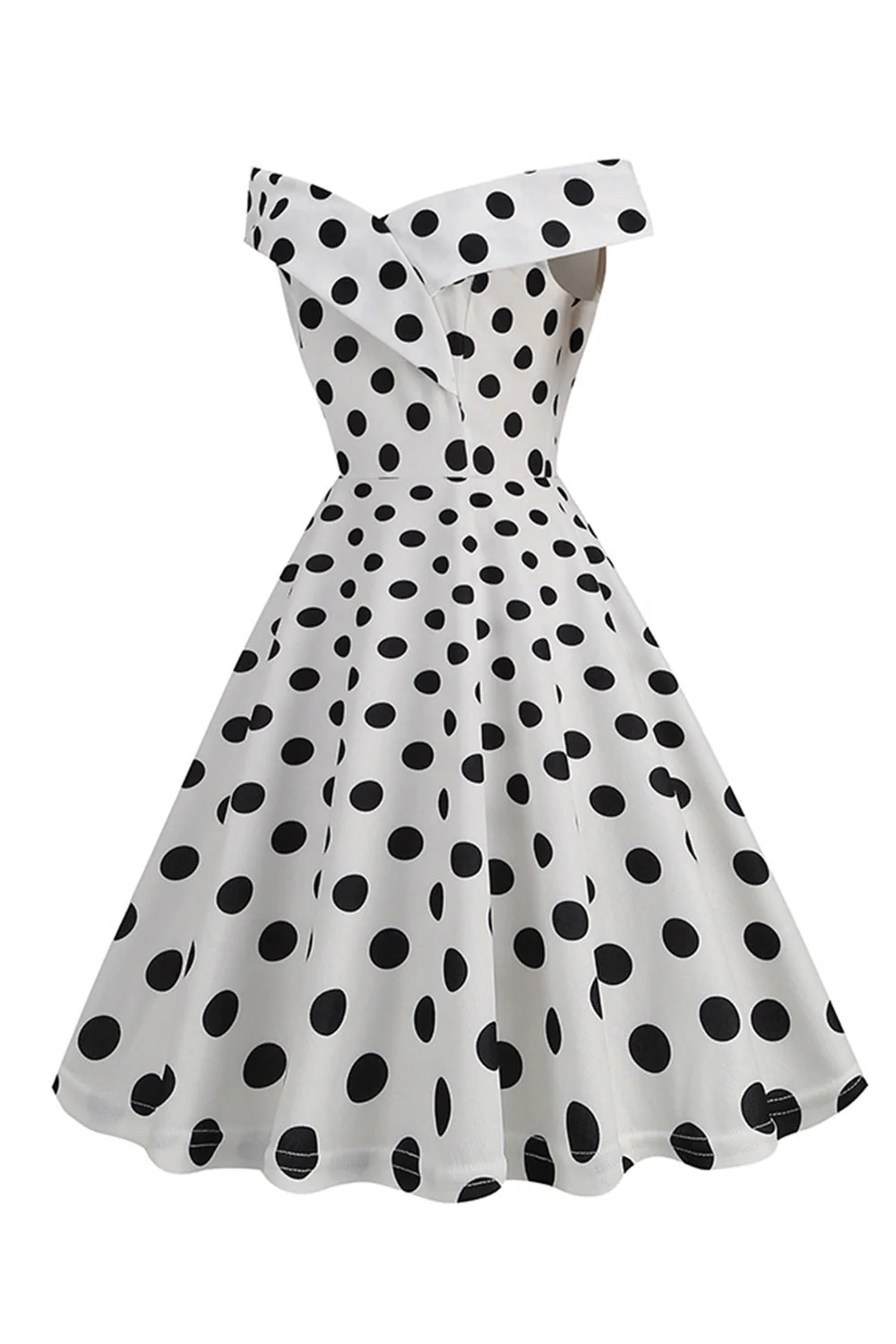 Robe vintage à pois blanc sur les épaules - Image 3