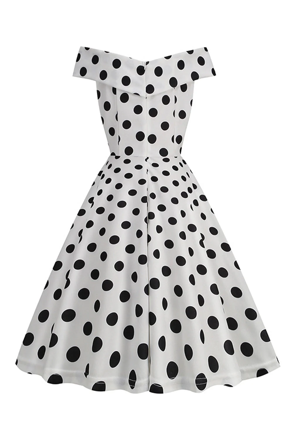 Robe vintage à pois blanc sur les épaules - Image 4