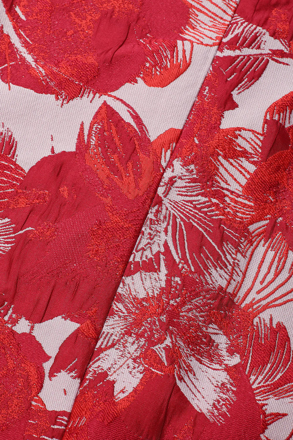 Rouge Floral Jacquard 2 pièces Hommes Costumes - Image 7