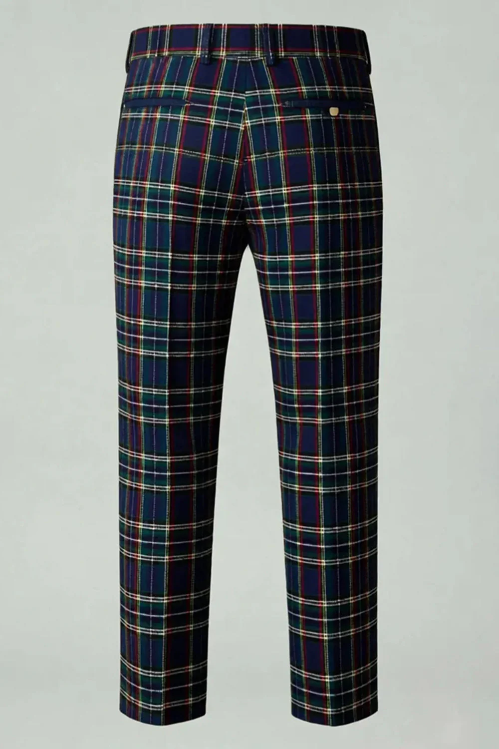Rouge Noir Plaid Cranté Revers 2 Pièces Costumes de Bal Hommes - Image 15