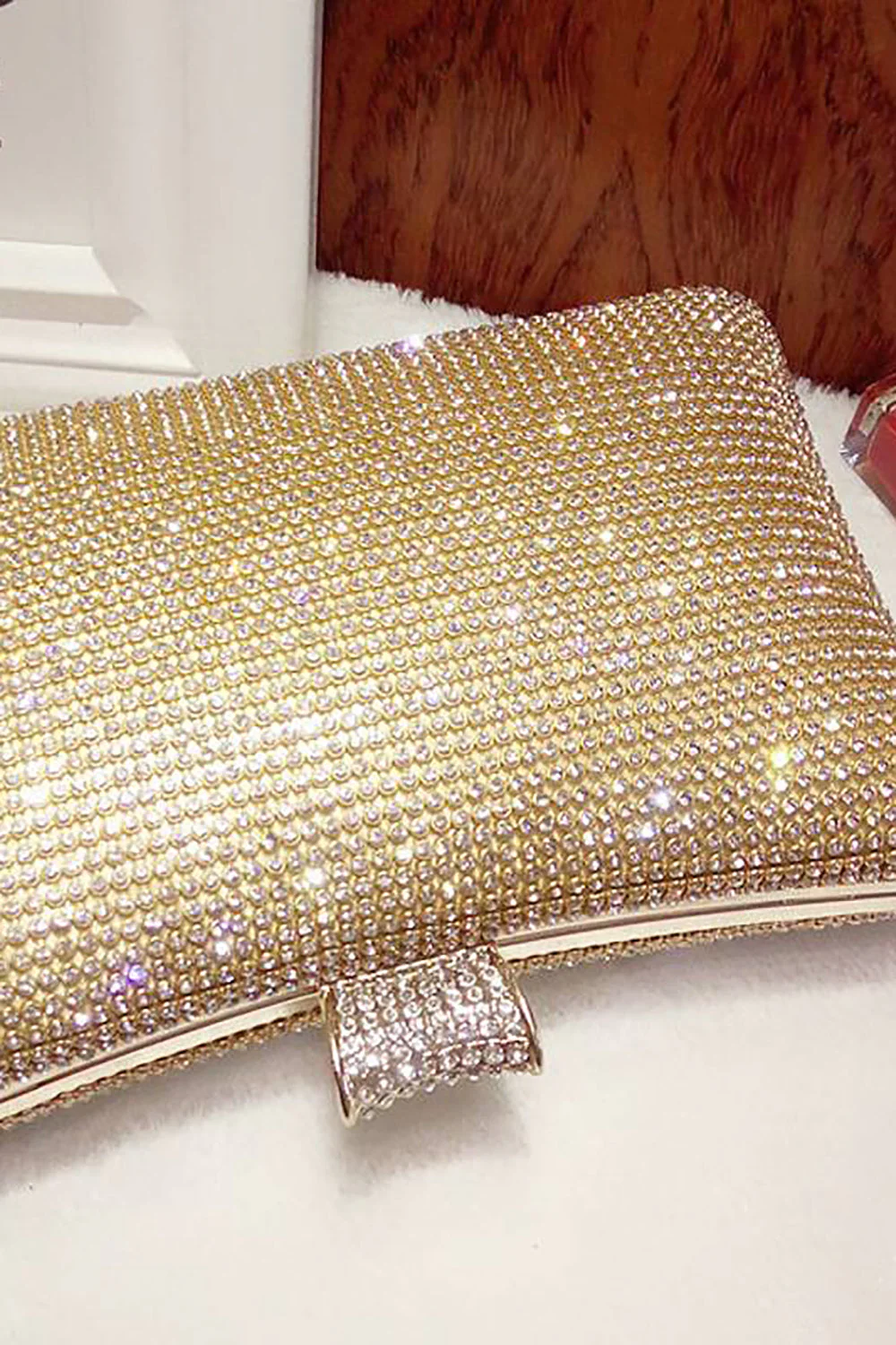 Sac à main de soirée en strass noir - Image 5