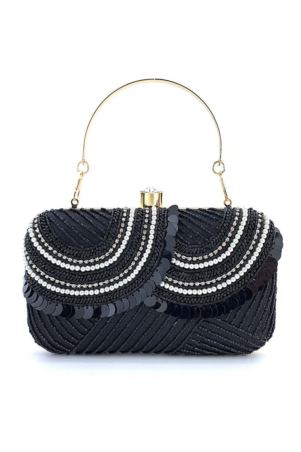 Sac à main MIni Black Beaded Party avec paillettes - Image 3