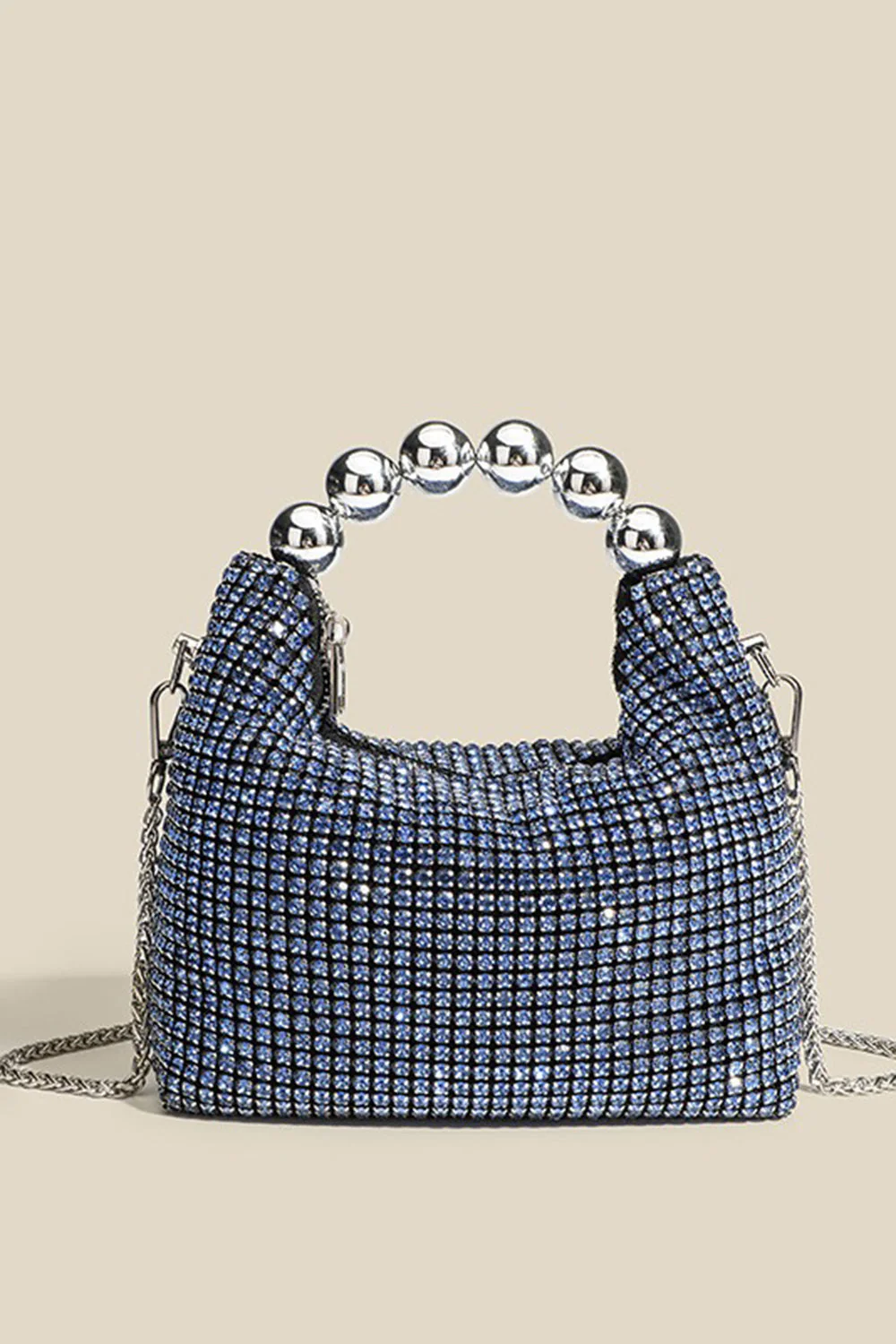 Sac seau noir pailleté avec chaînes - Image 4