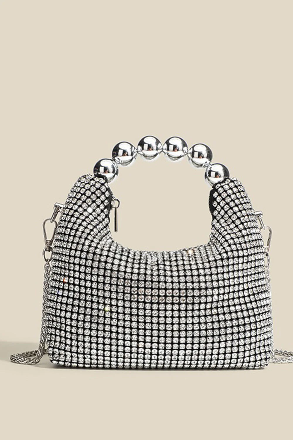 Sac seau noir pailleté avec chaînes - Image 5