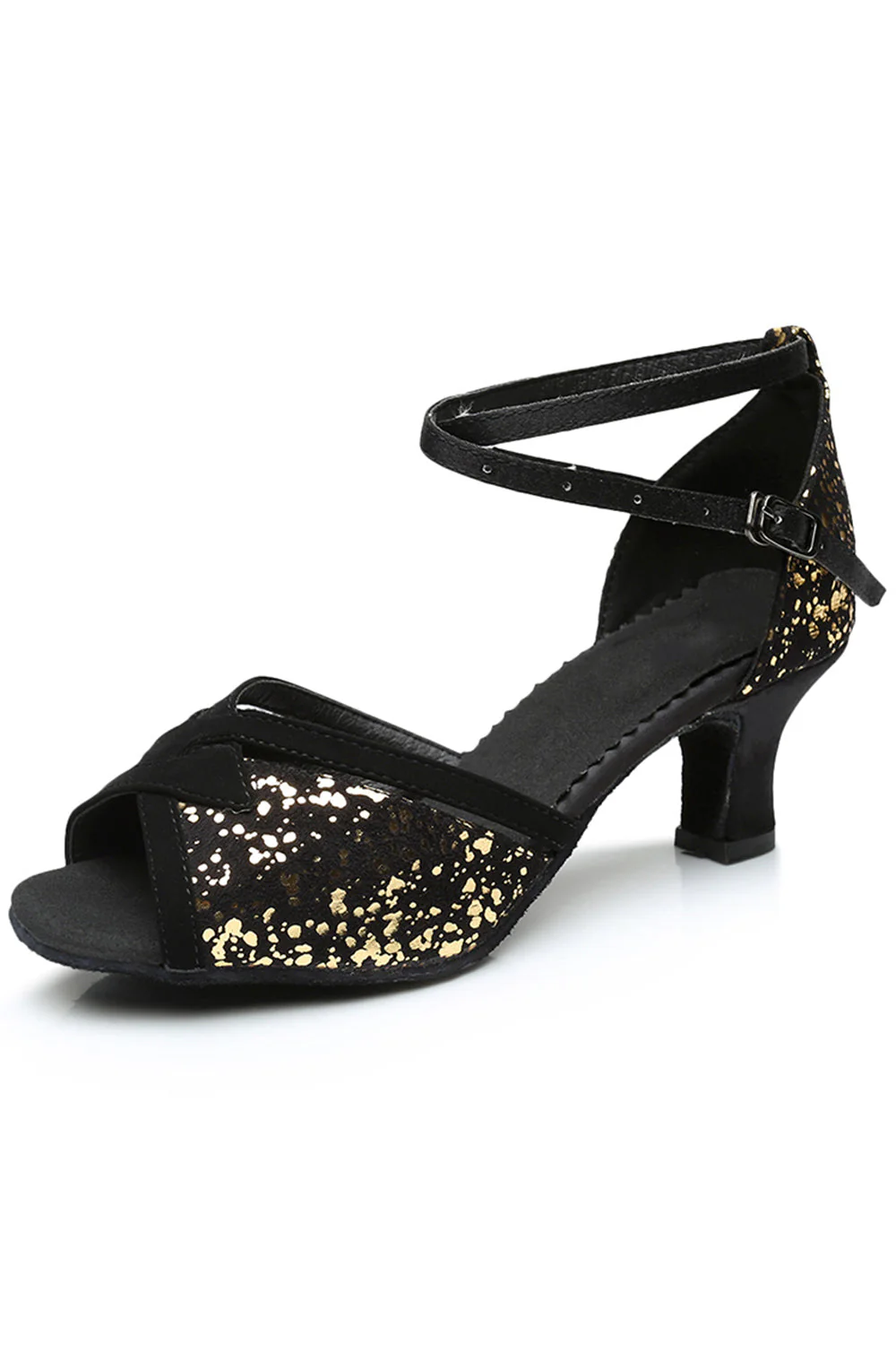 Sandale à paillettes en or noir des années 20 - Image 2