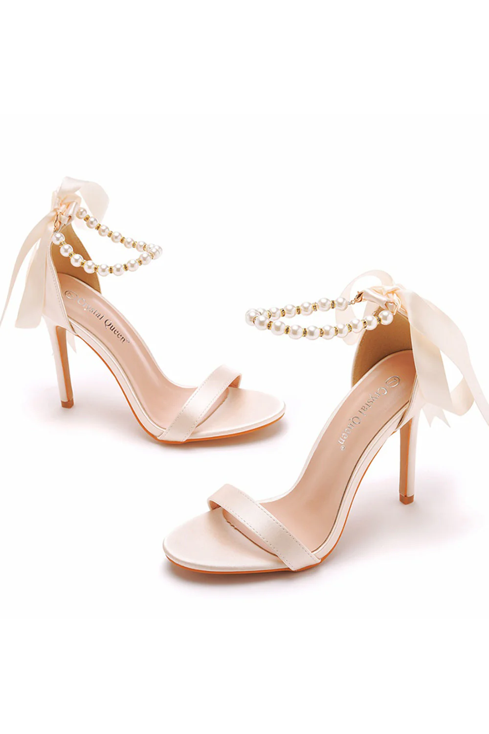 Sandales à talons aiguilles en fausse perle à la mode pour femmes - Image 2