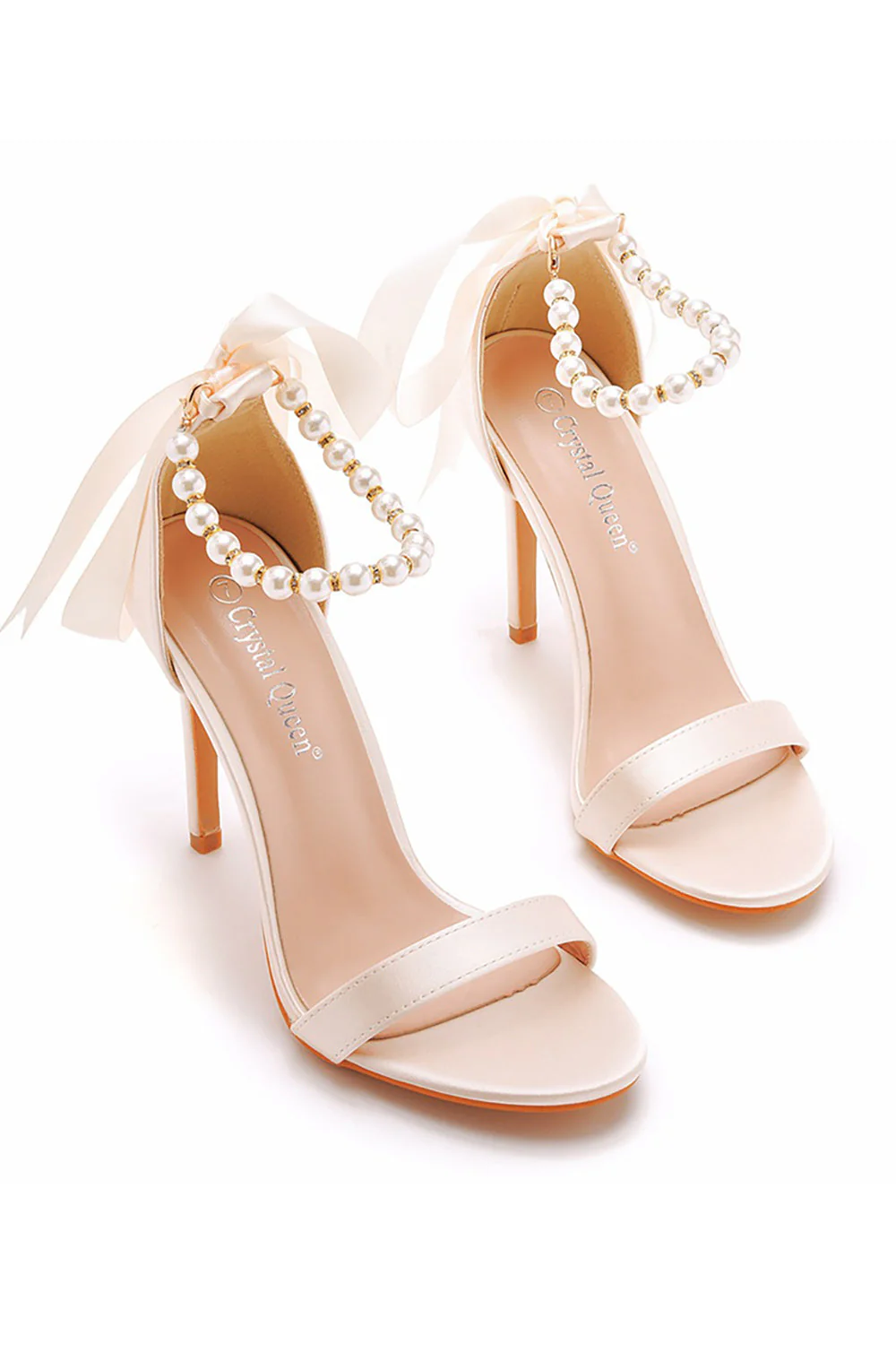 Sandales à talons aiguilles en fausse perle à la mode pour femmes - Image 3