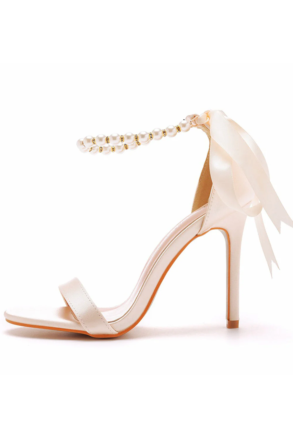 Sandales à talons aiguilles en fausse perle à la mode pour femmes - Image 8