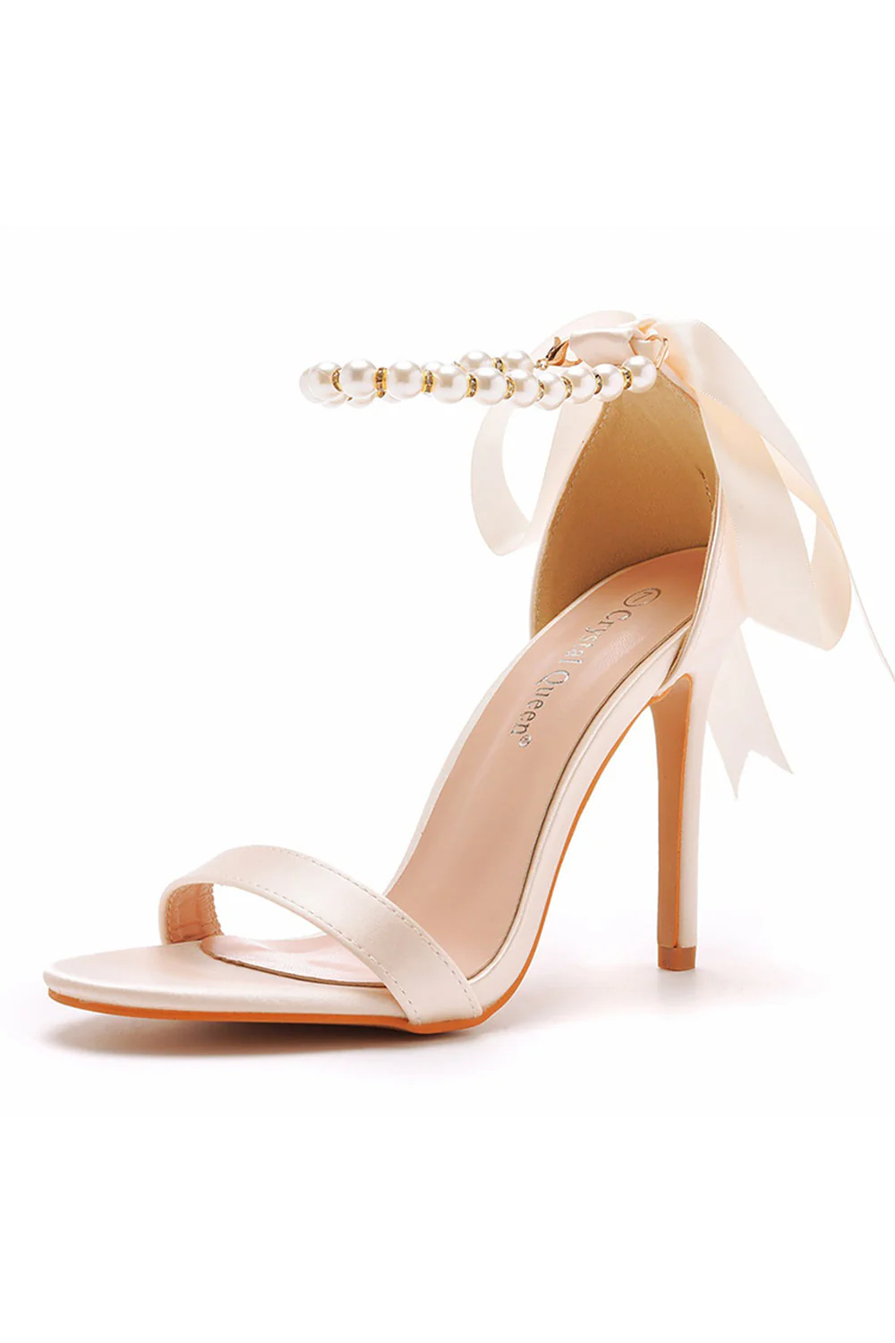 Sandales à talons aiguilles en fausse perle à la mode pour femmes - Image 9