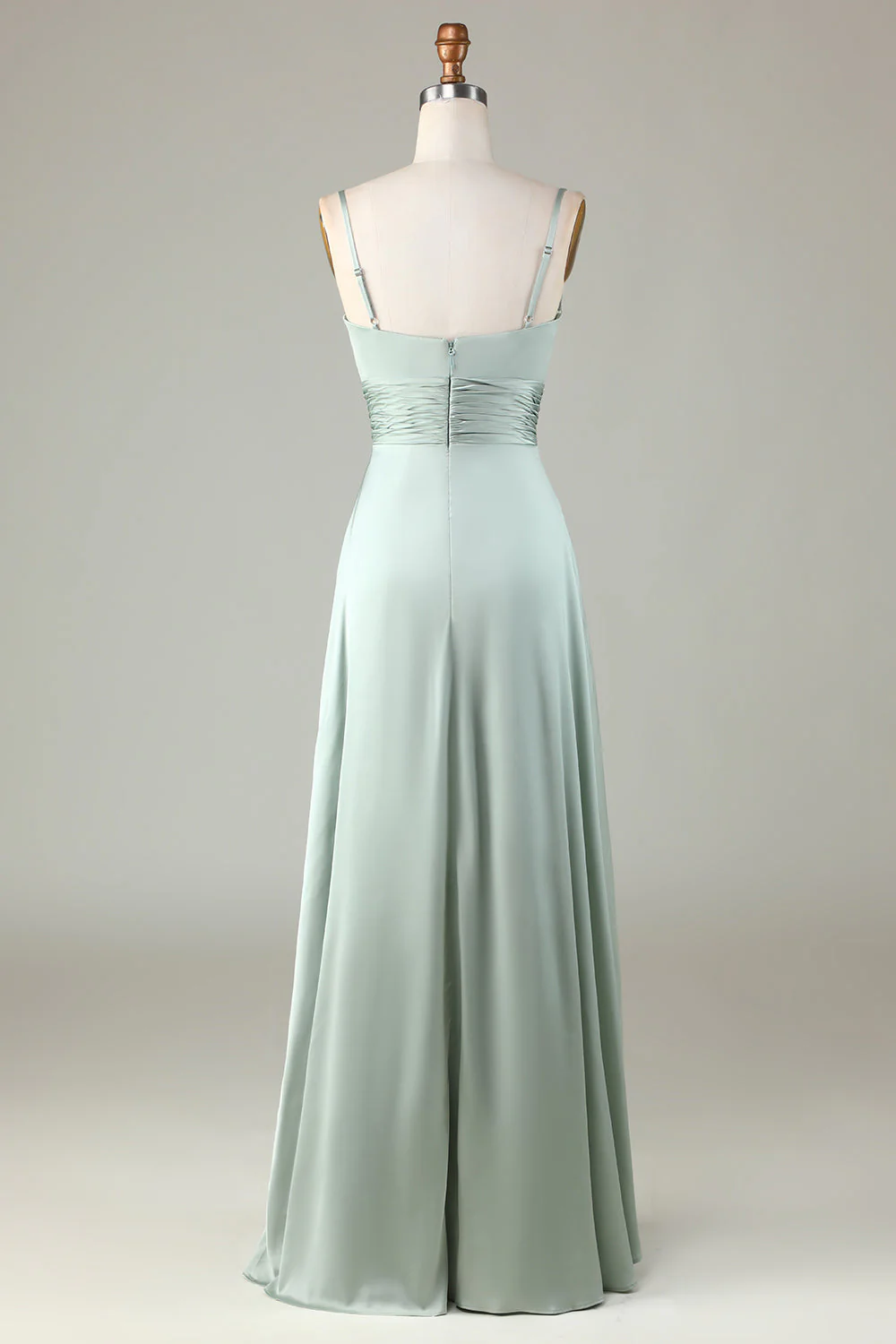 Serrure Spaghetti Matcha Robe de demoiselle d’honneur avec fente - Image 2