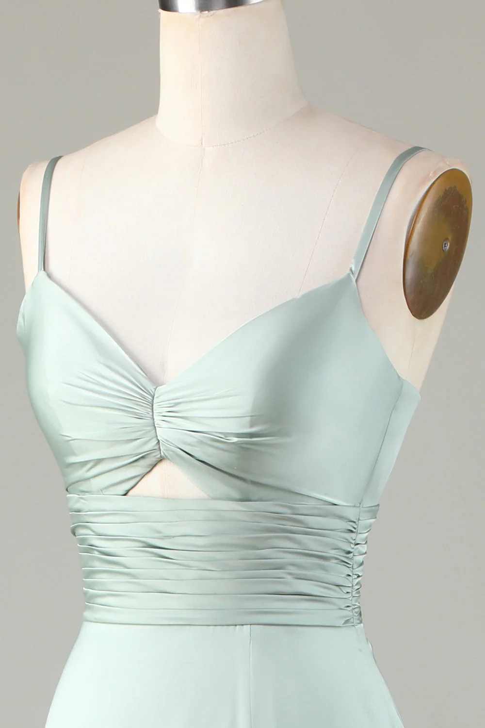 Serrure Spaghetti Matcha Robe de demoiselle d’honneur avec fente - Image 6