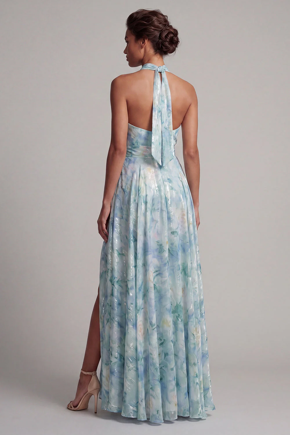 Serrure vert clair Une robe longue fleurie longue de la mère de la mariée avec poches - Image 2