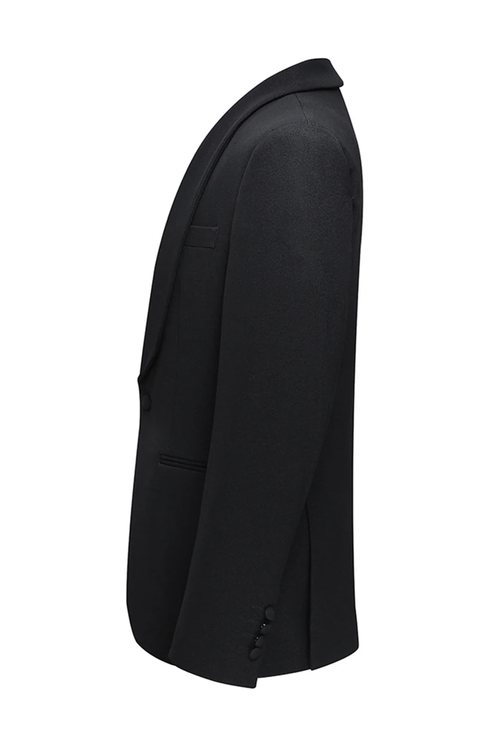 Shawl Lapel Noir 3 Pièces One Button Costumes d’affaires pour hommes - Image 4