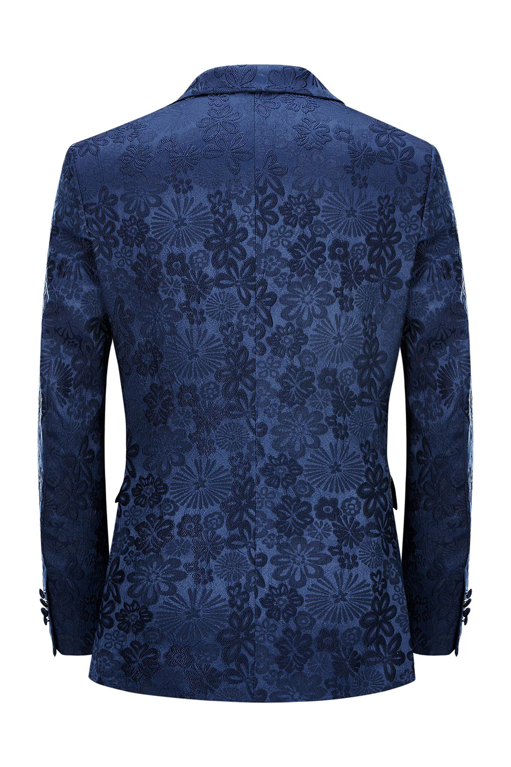 Silm Fit Peak Lapel Rose clair Jacquard Costumes de Soirée pour hommes - Image 8
