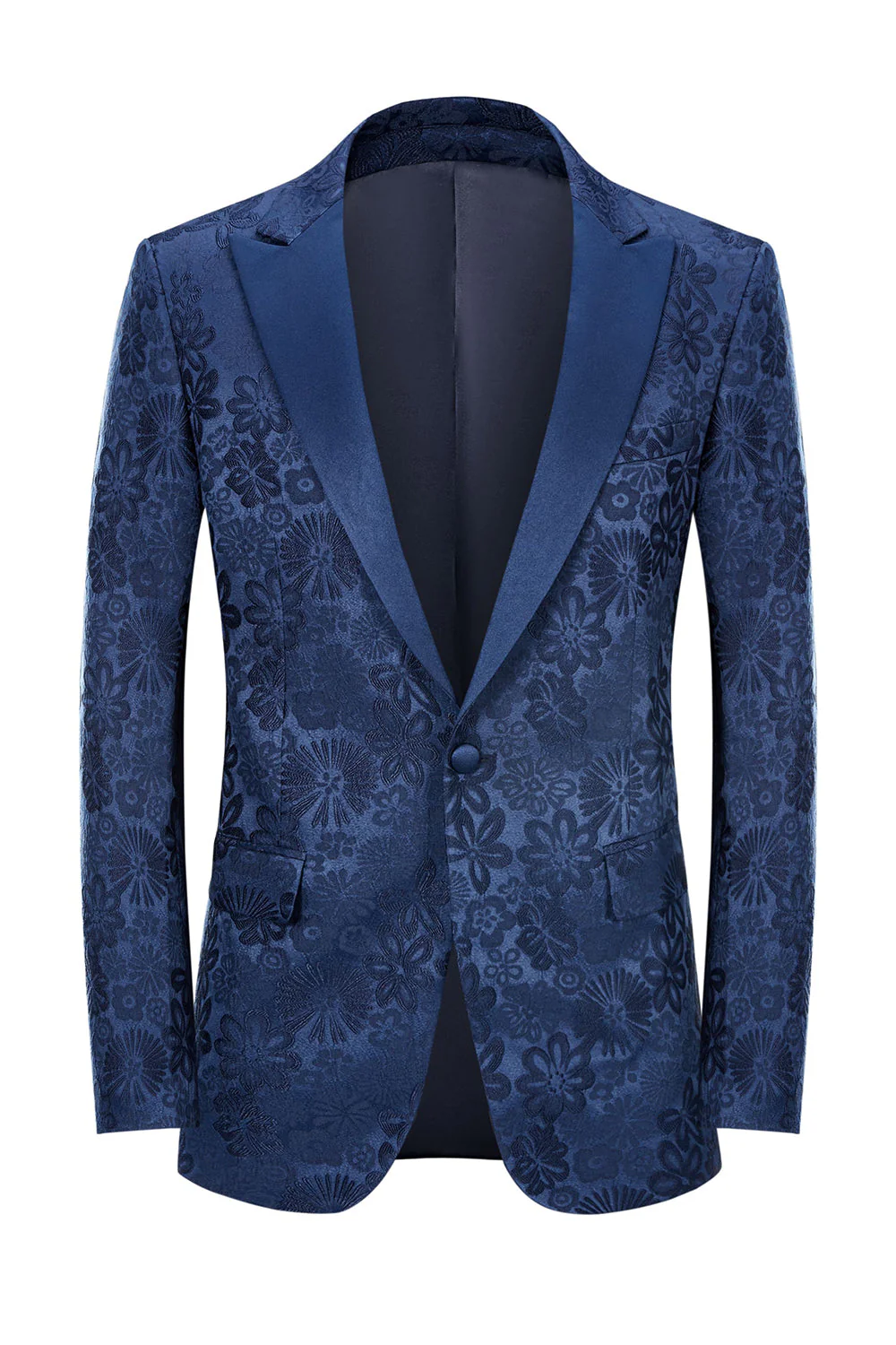 Silm Fit Peak Lapel Rose clair Jacquard Costumes de Soirée pour hommes - Image 9