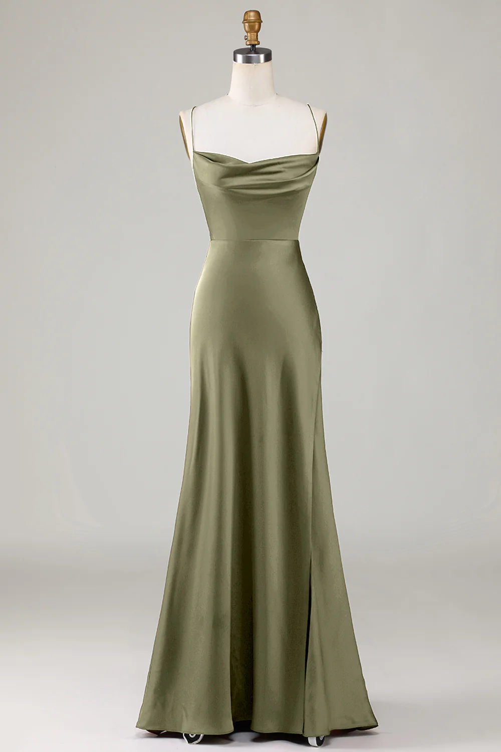 Robe de demoiselle d'honneur longue bordeaux ligne A simple dos lacé croisé - Image 11