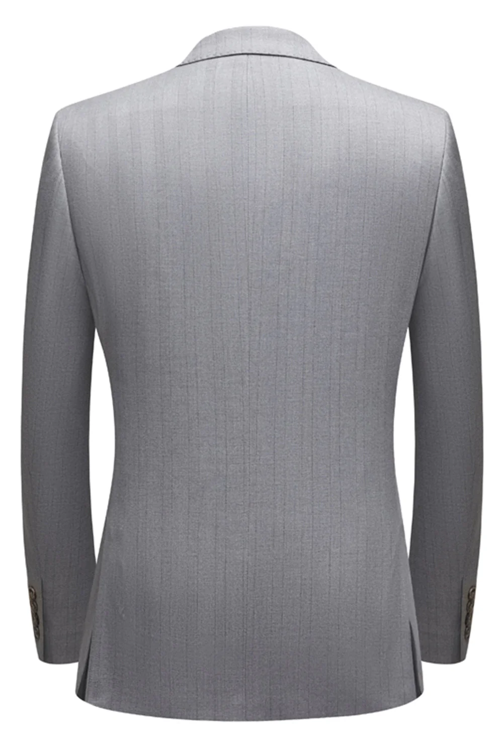 Simple Grey Shawl Lapel 3 Piece Ensemble de costume pour hommes - Image 2