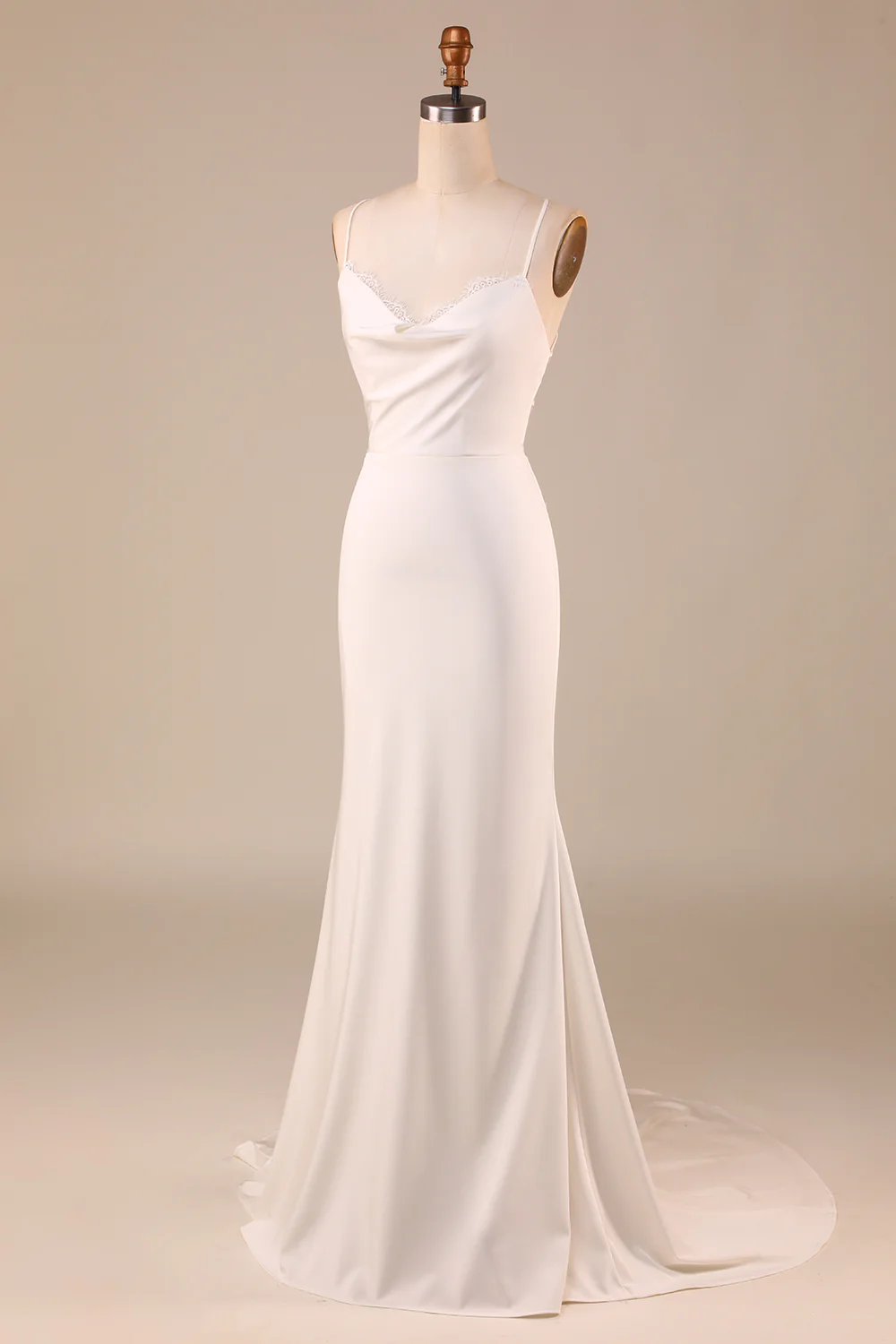 Simple Sirène Ivoire Boho Robe de mariée longue - Image 3