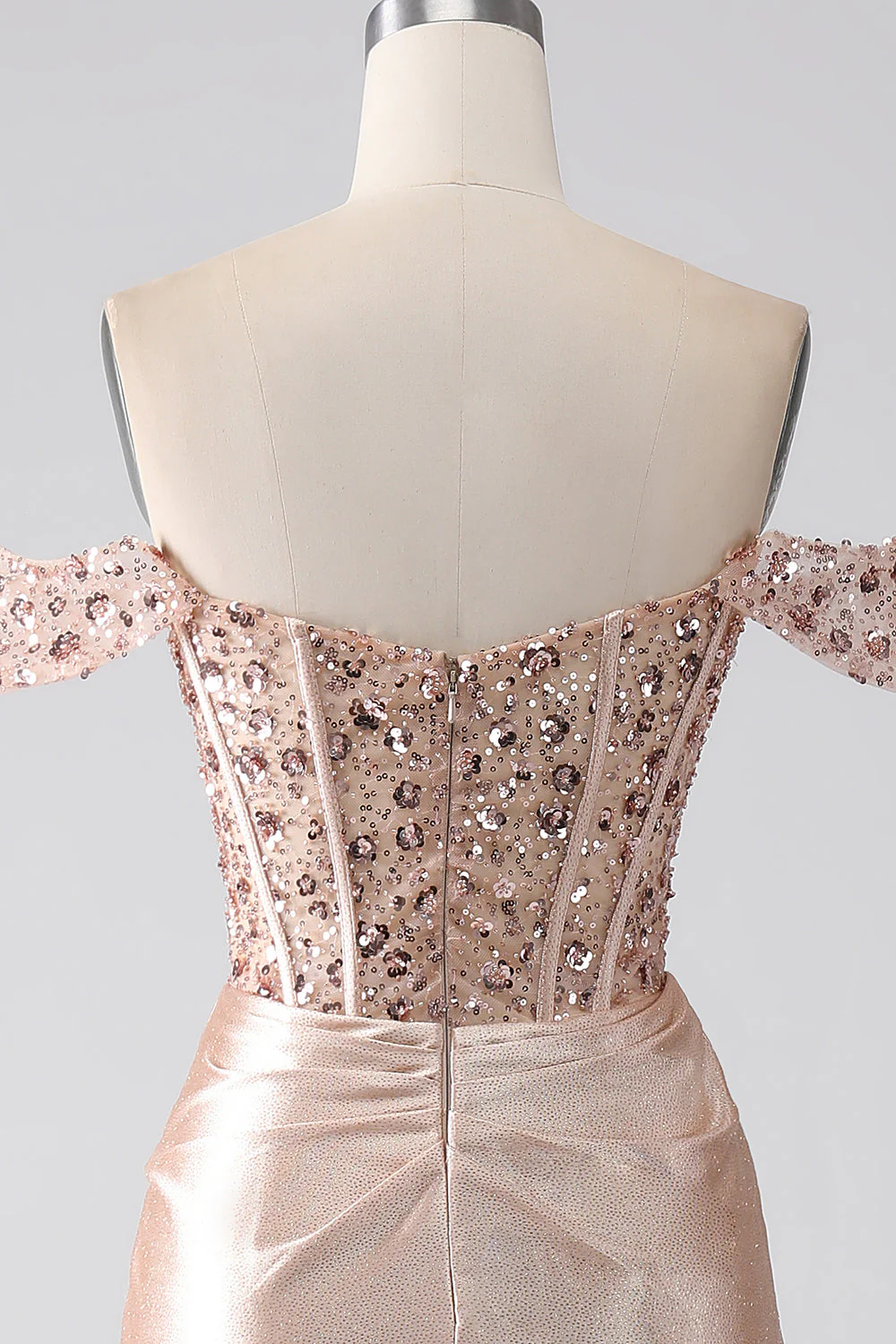 Sirène Champagne Corset robe de soirée - Image 8